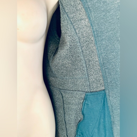 Athleta Long Peplum Soft Full Zip Jacket Heathered Teal Sz M - Style 918928 - Picture 5 of 10